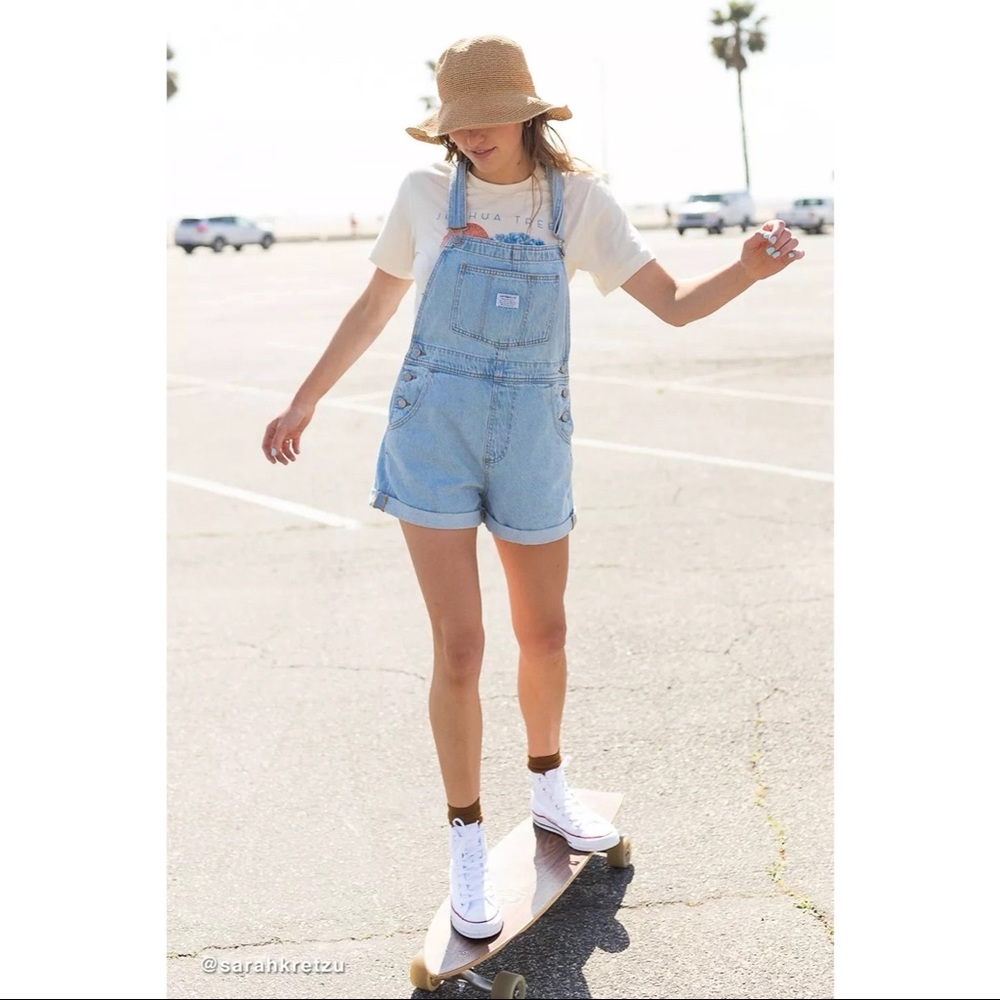 Levi Vintage Blue Overall Shorts